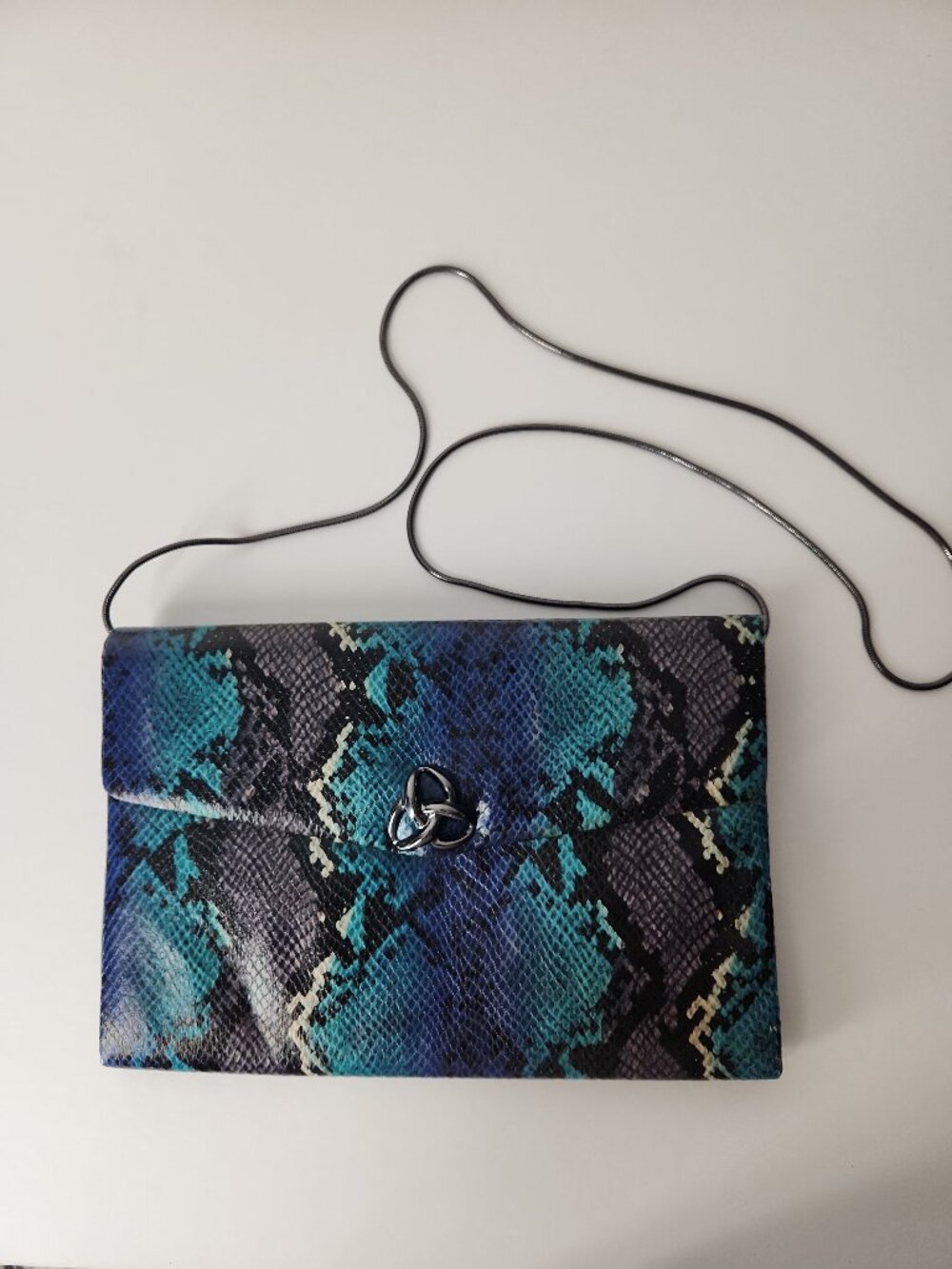 Kate Landry snakeskin embossed crossbody clutch envelope-style bag purse
